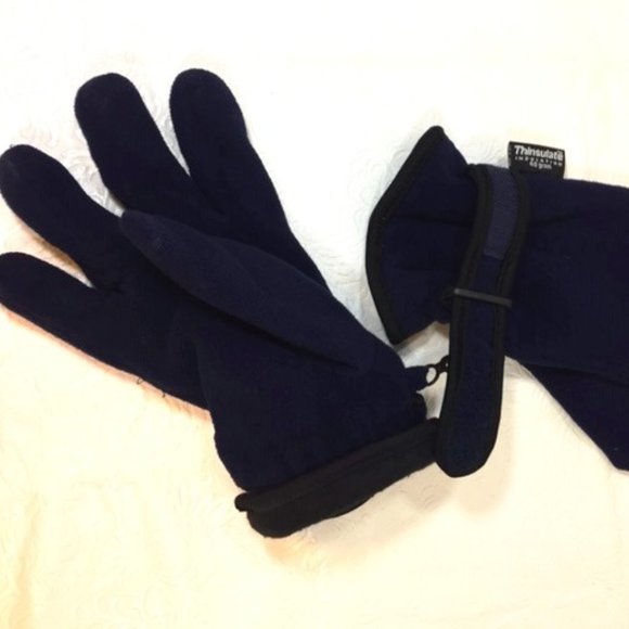 Thinsulate Insulation 40 Grams Blue Fleece Winter Gloves - Picture 4 of 7